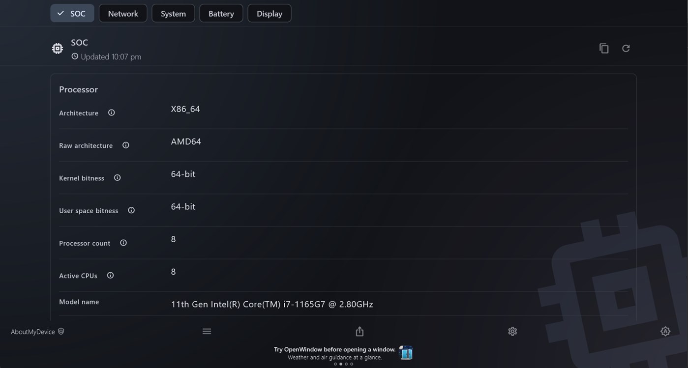 #1. AboutMyDevice (Windows) Ved: Ritwik Takkar