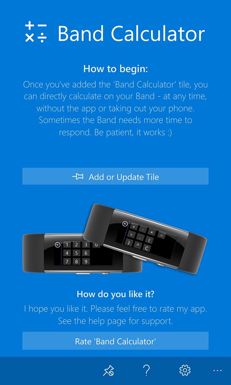 Band Calculator for Windows 10 Mobile