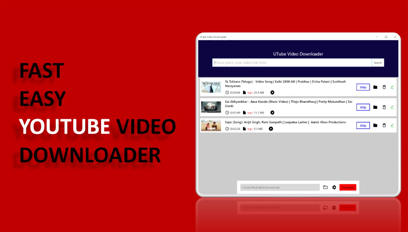 #1. UTube Video Downloader (Windows) Bởi: DeviPrasadChinni