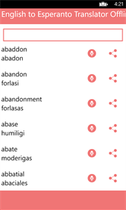 English to Esperanto Translator Dictionary screenshot 2