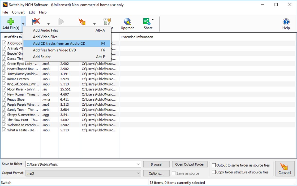 #2. Switch Sound File Converter Express Edition (Windows) Podle: NCH Software