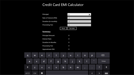 Credit Card EMI Calculator Screenshots 2