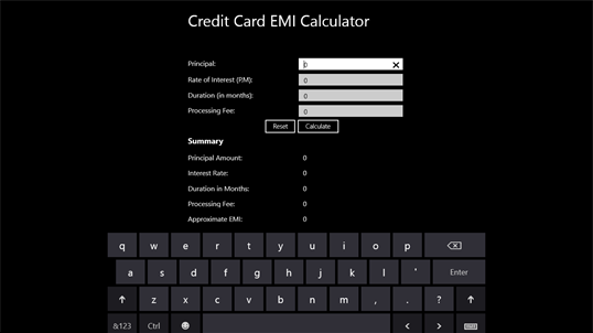 Credit Card EMI Calculator screenshot 2