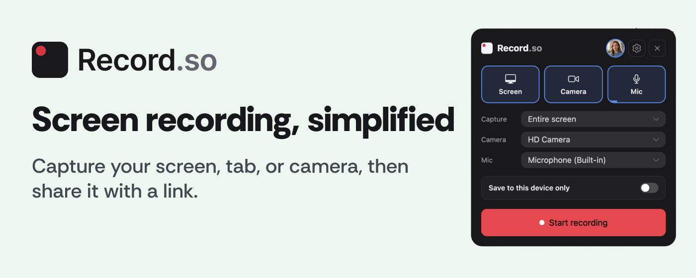 Record.so — Screen Recorder & Screen Capture