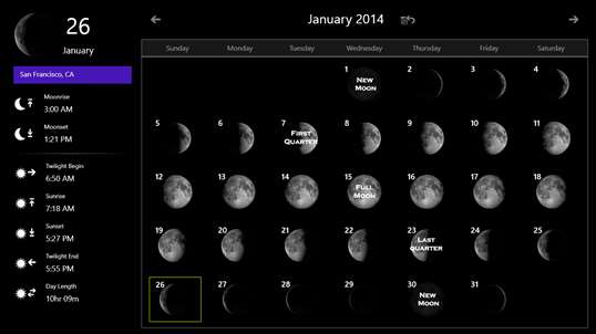 Moon Calendar! screenshot 1