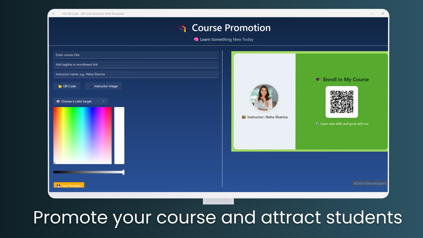 #7. QR Code Generator With Templates (Windows) 作者: Demo Developers