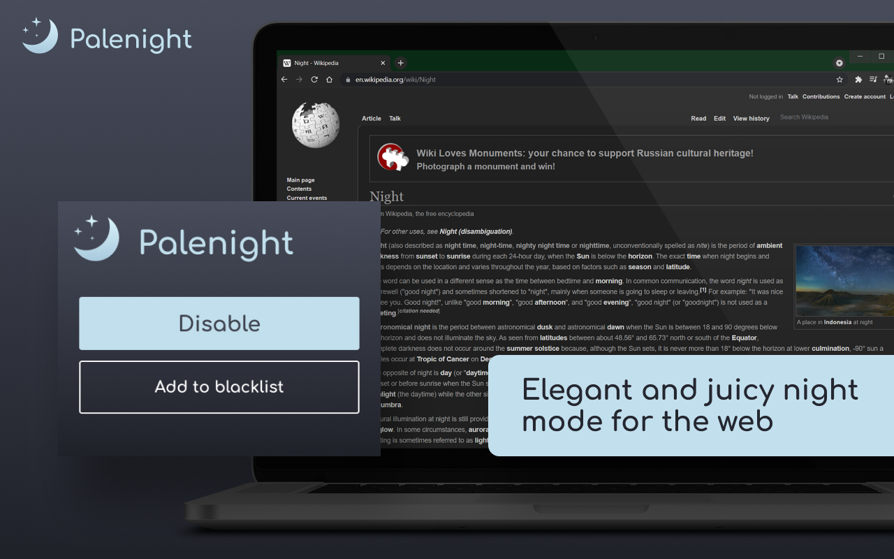 Palenight night mode