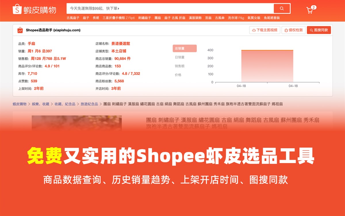Shopee选品助手 - 免费虾皮选品与数据分析
