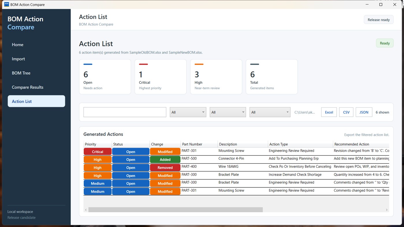 #5. BOM Compare (Windows) De: AKLABS