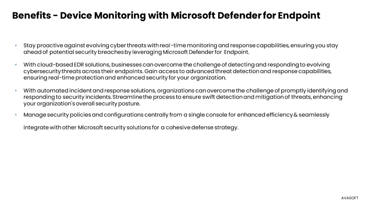 Snapshot 5 of AVASecure 360 - Microsoft Defender for Endpoint Security Solutions by AVASOFT