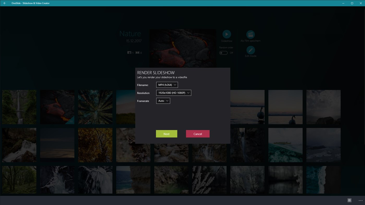 #6. OneSlide - Slideshow & Video Creator (Windows) De: seriousGeorge