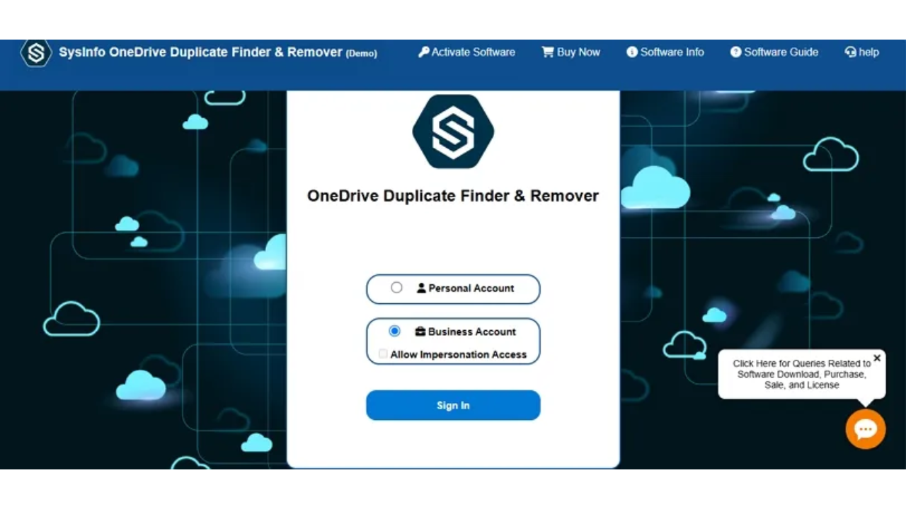 Snapshot 1 of Sysinfo OneDrive Duplicate File Finder Tool
