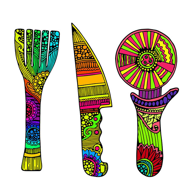 Kitchen Color By Number - Cooking Coloring Book