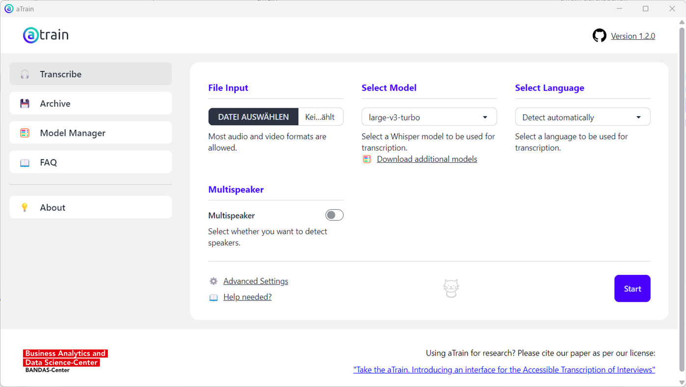 #1. aTrain (Windows) Podle: Business Analytics and Data Science-Center