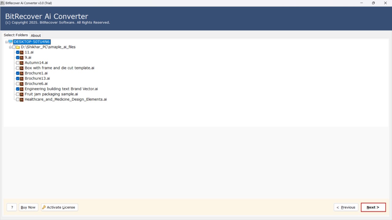 Snapshot 3 of BitRecover AI to TIFF Converter