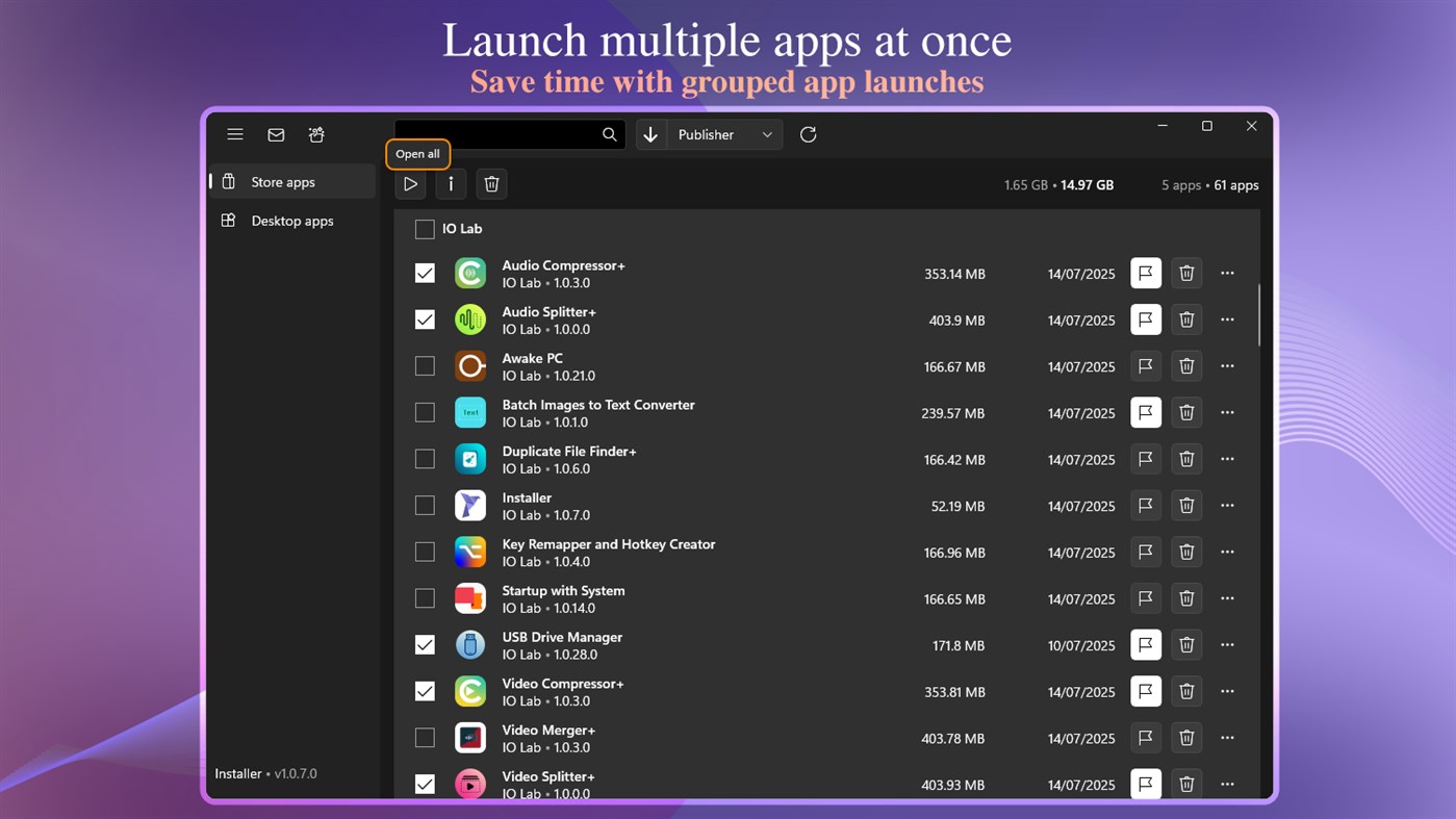 #4. Installer – Batch Uninstall, Startup & App Manager (Windows) Podle: IO Lab