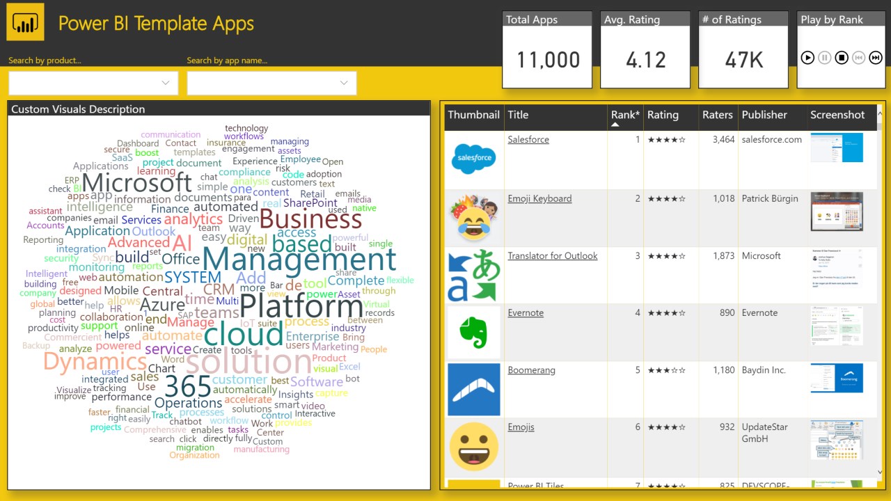Snapshot 3 of Apps on AppSource - Exploration Tool