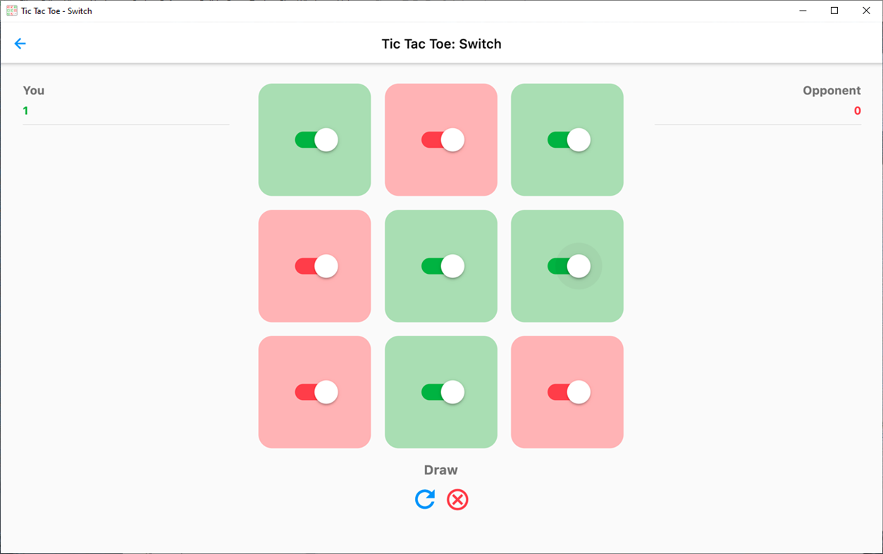 #3. Tic Tac Toe: Switch (Windows) Bởi: DenDevel