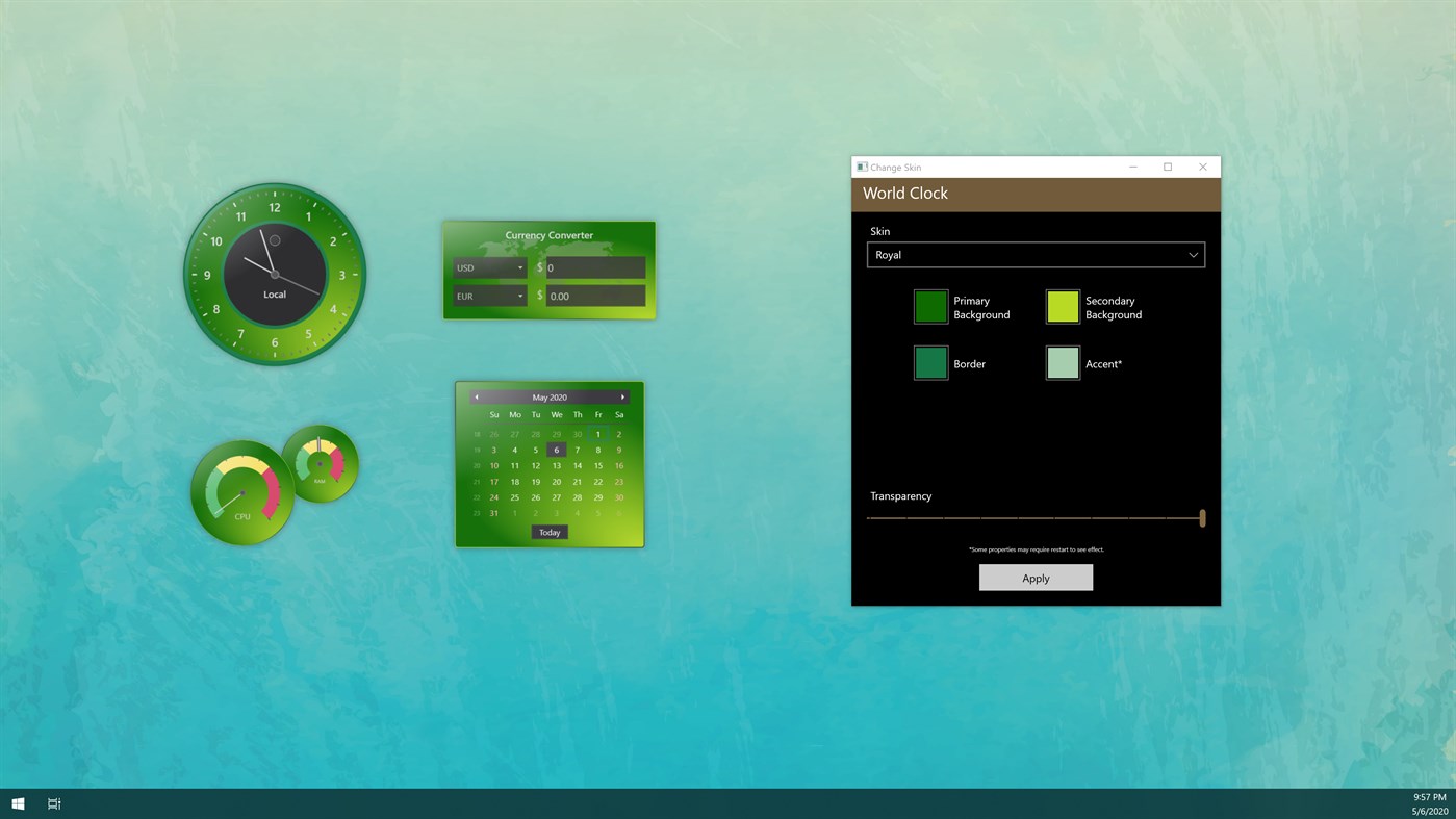#2. Royal Skin for Widget Launcher (Windows) De: Chan Software Solutions