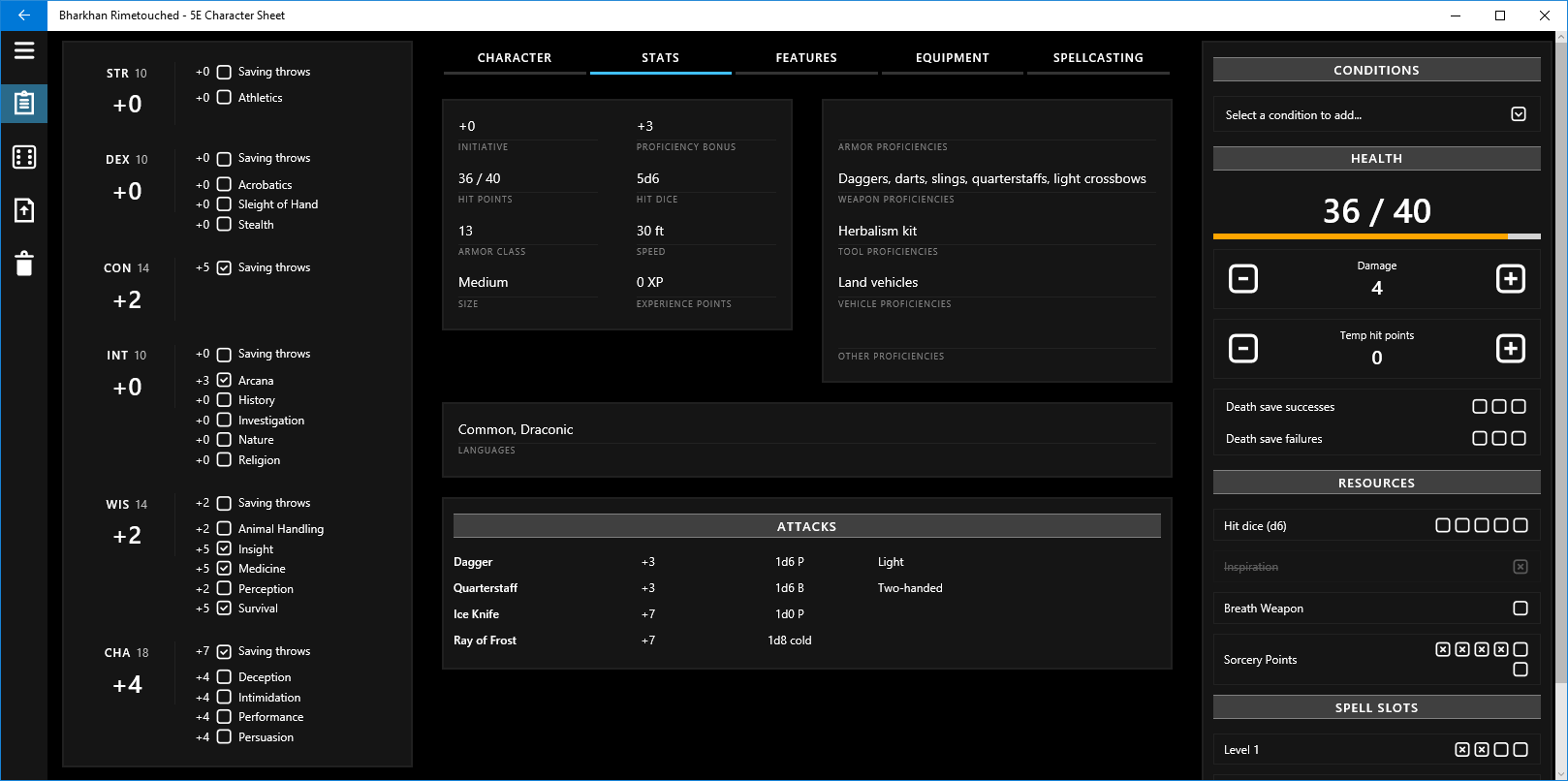 Ultimate DnD 5e Character Sheet - Microsoft Apps