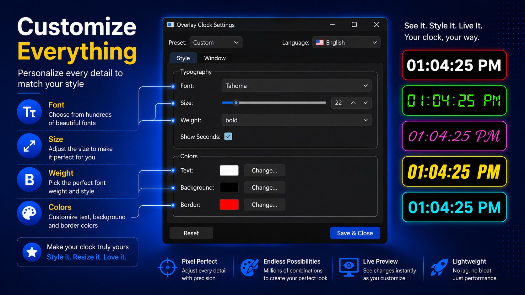 Desktop Overlay Clock screenshot