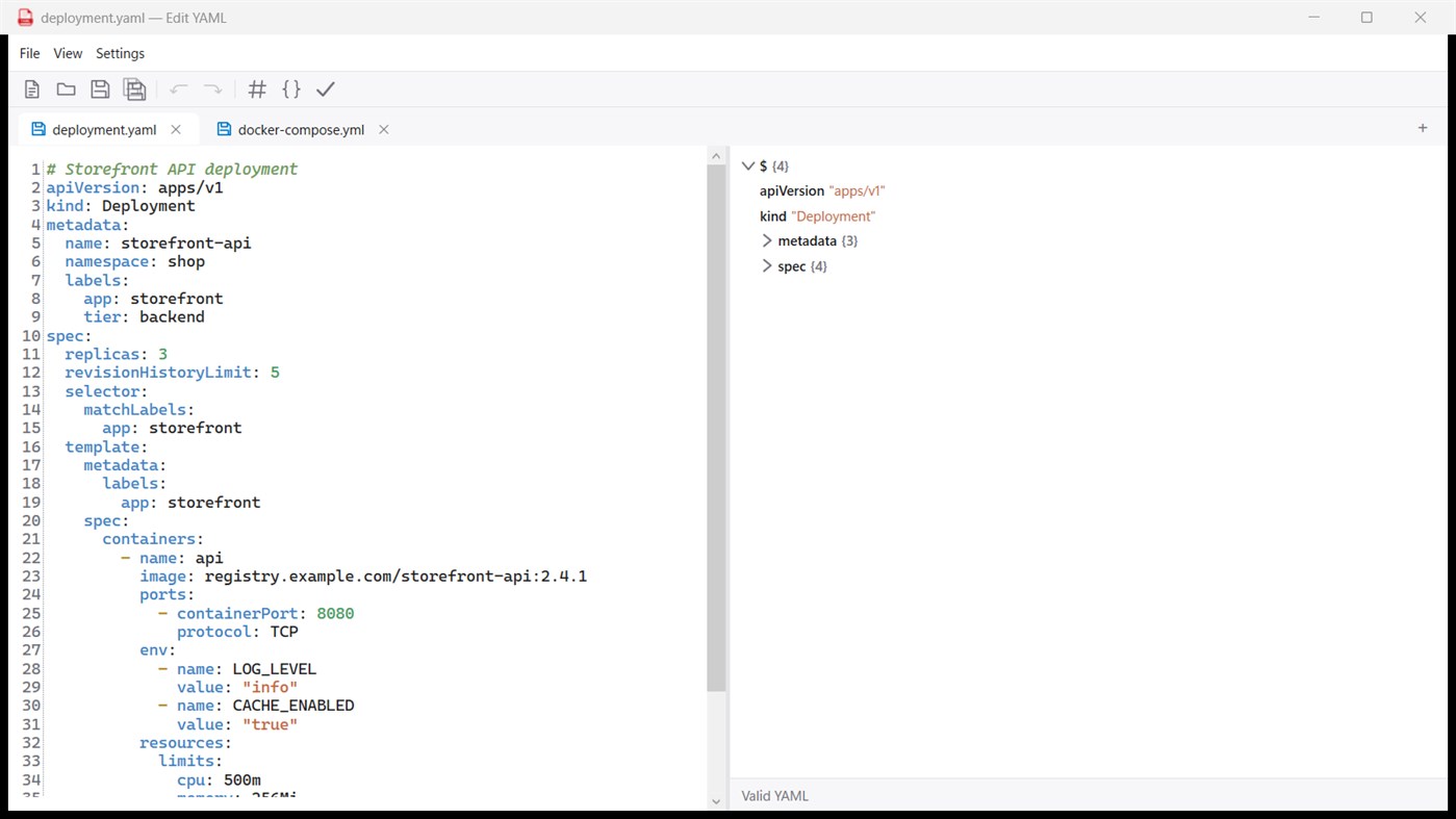 #2. Edit YAML (Windows) Od: Web Platinum