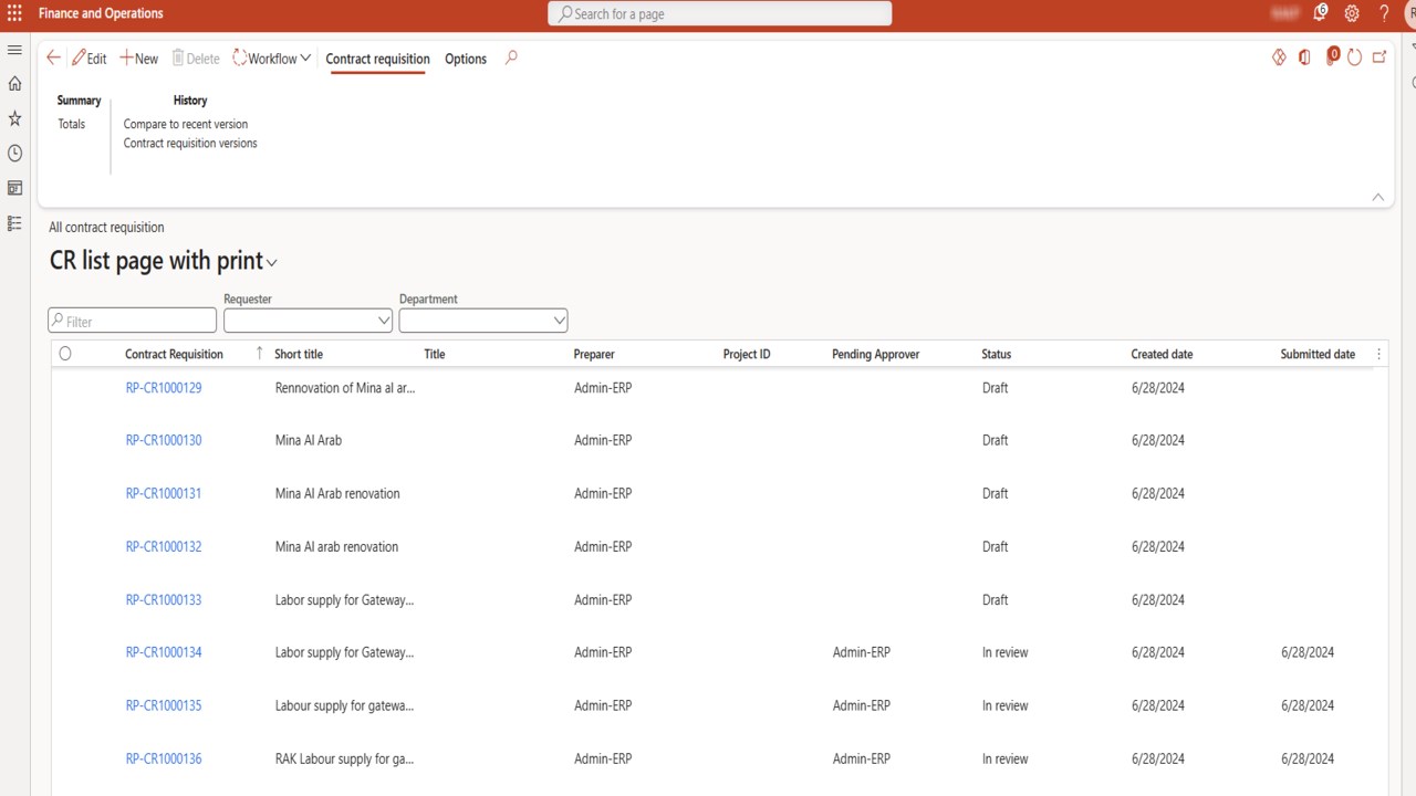 Snapshot 2 of Contract Management for D365 Finance & Supply Chain