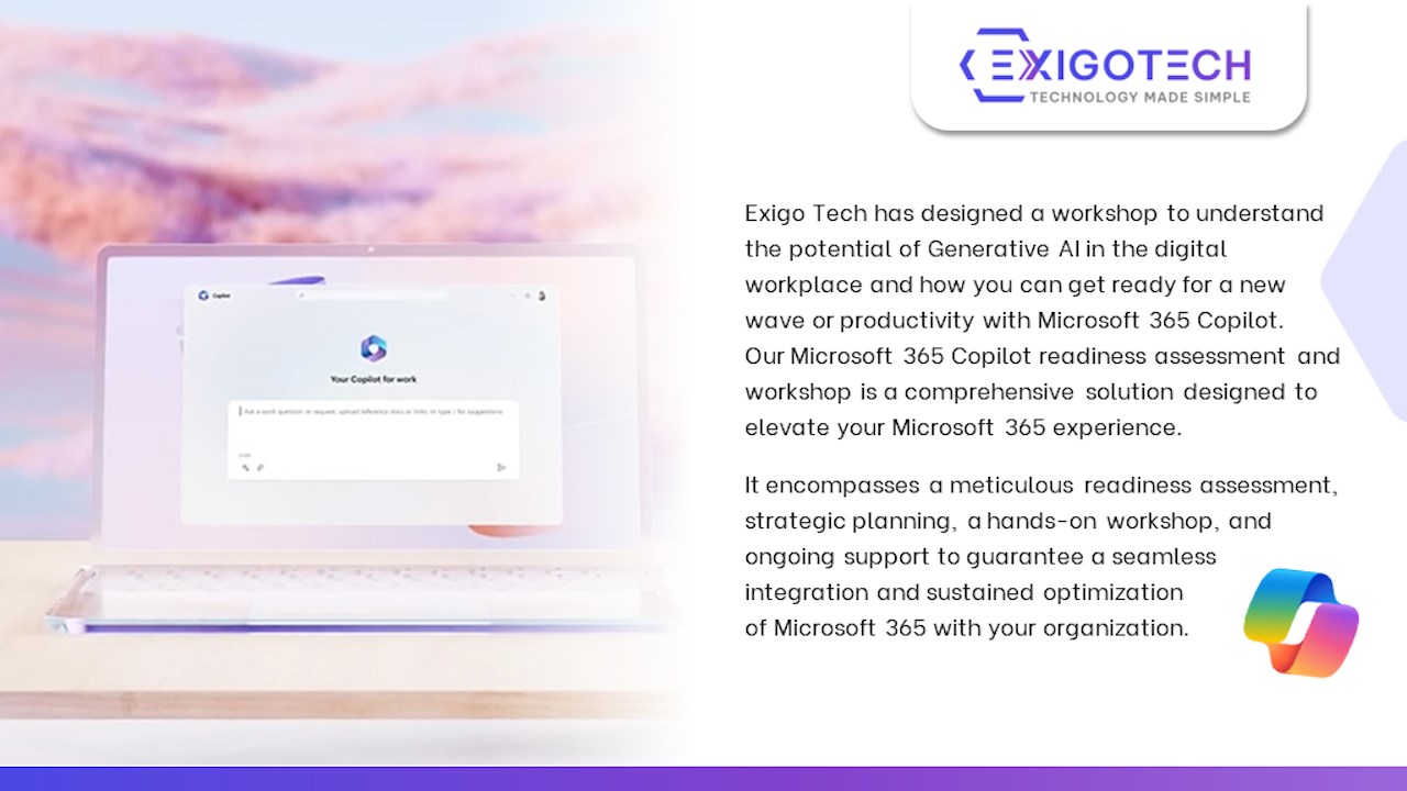 Snapshot 3 of Exigo Tech : Microsoft 365 Copilot Readiness Assessment and Workshop