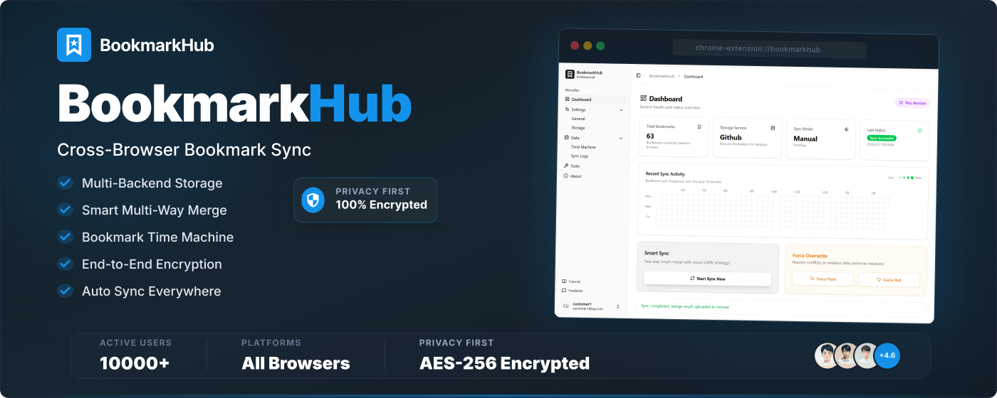 BookmarkHub - sync bookmarks