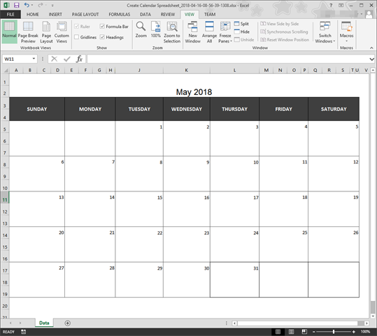 Create Calendar Spreadsheet screenshot 4