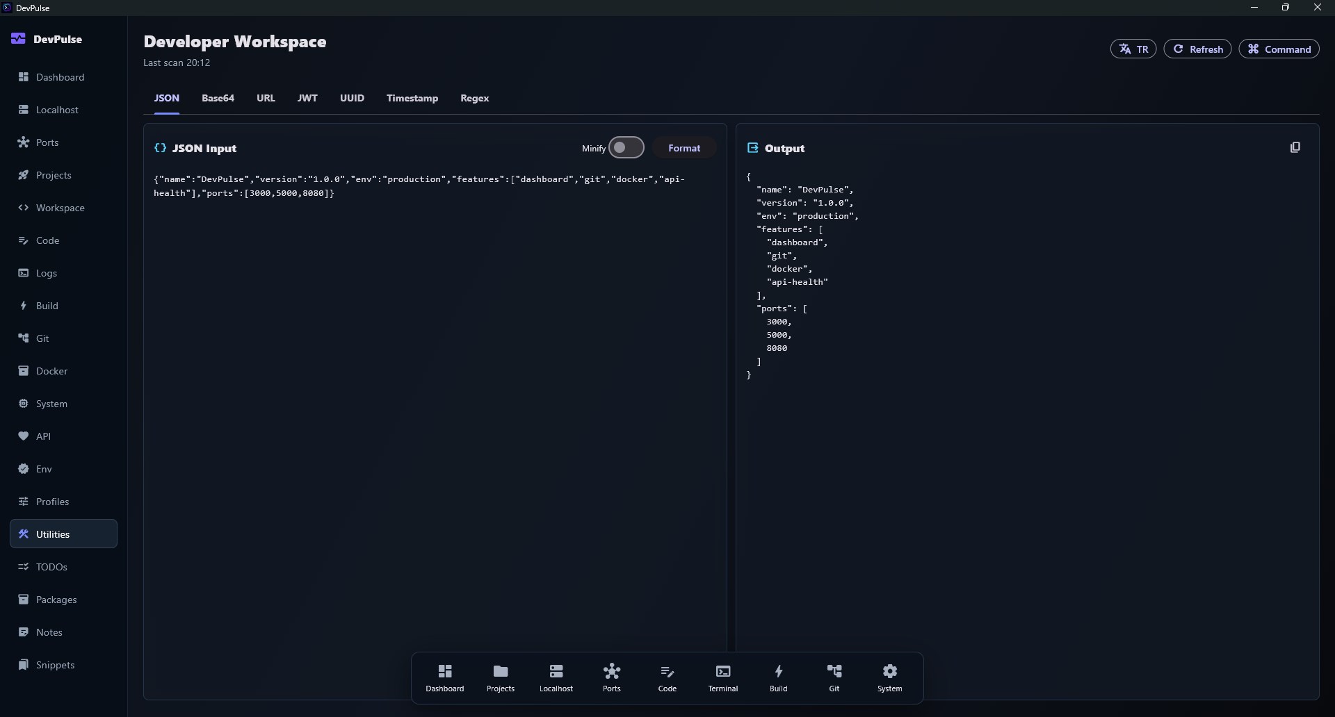 DevPulse screenshot