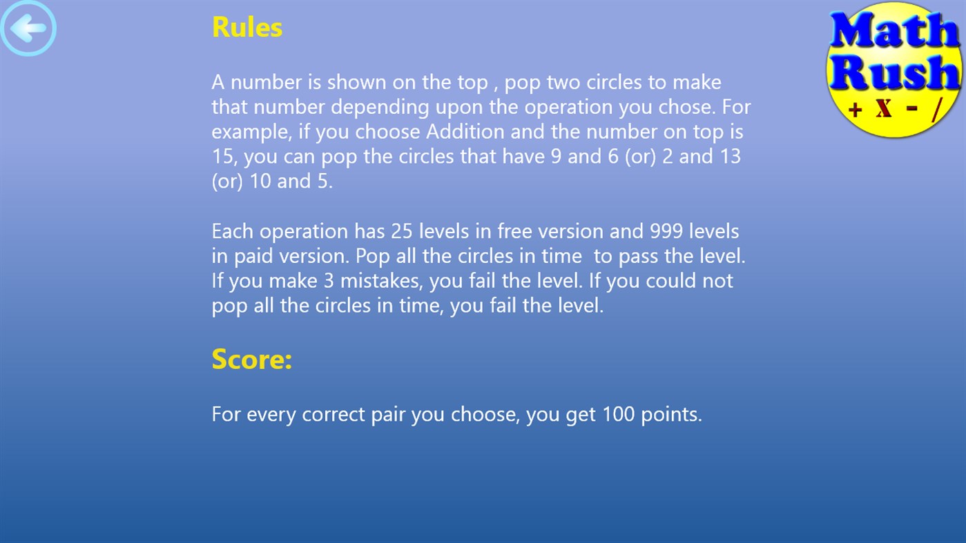 #6. Math Rush Basic Operations Lite (Windows) By: Balabharathi.com