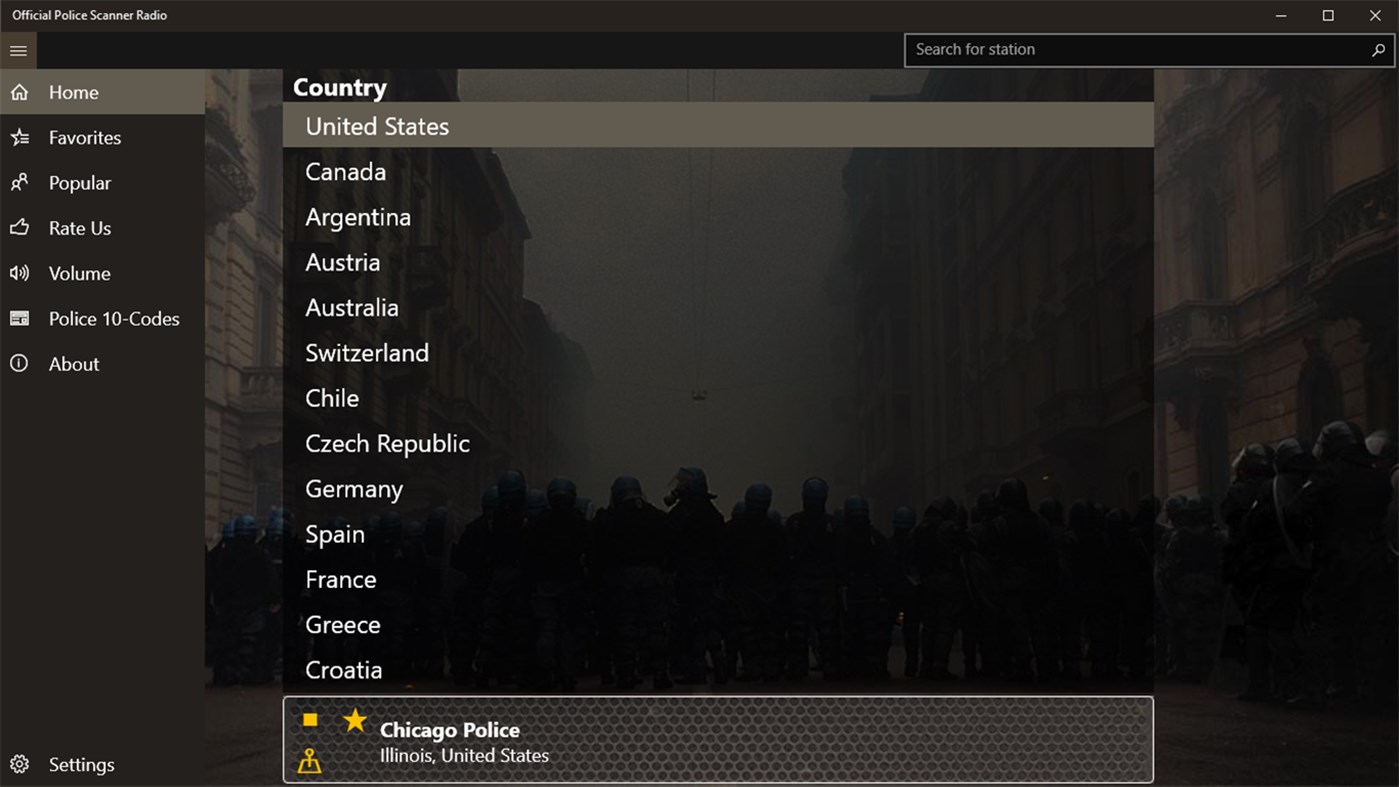 #3. Official Police Scanner Radio (Windows) By: Police Scanner Radio