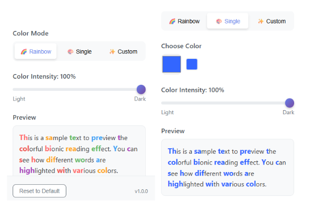 Colorful Bionic Reading