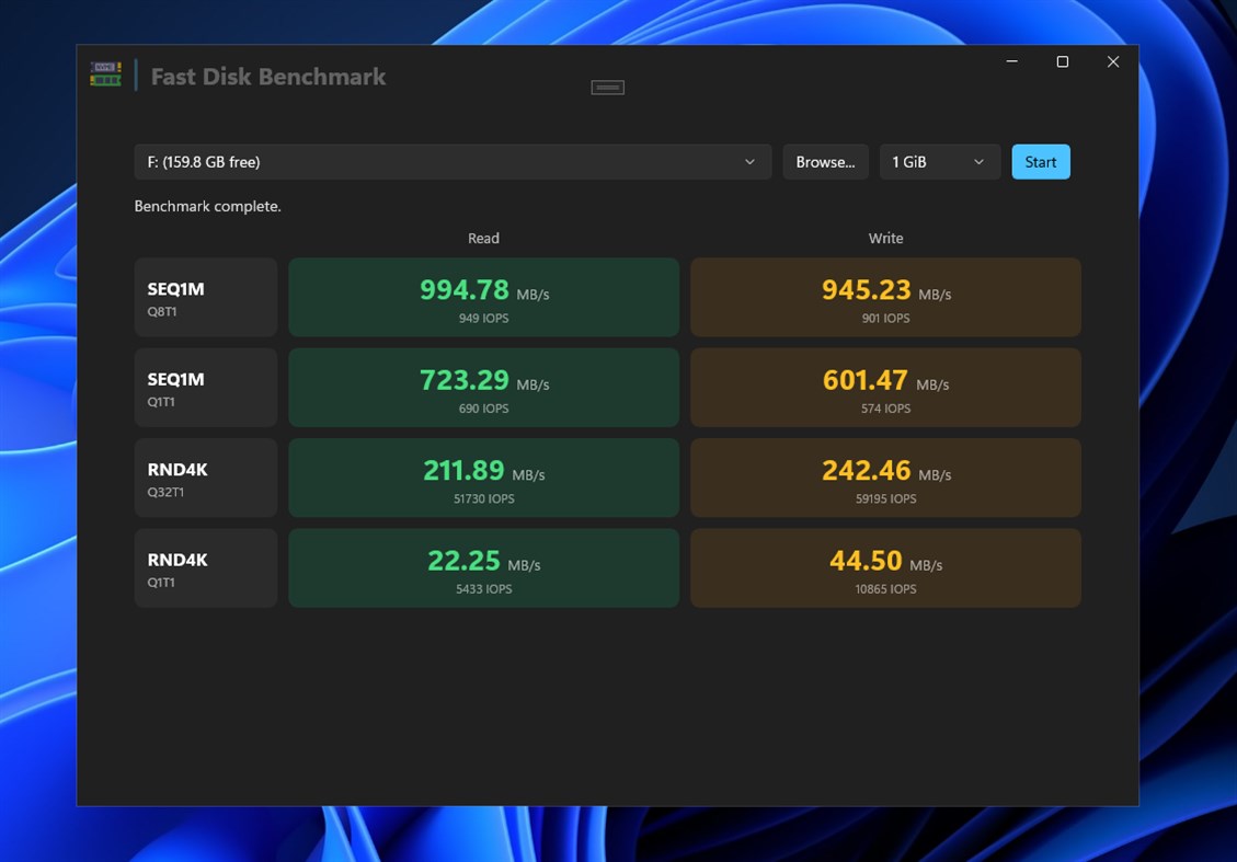 #2. Fast Disk Benchmark (Windows) Por: Psalmsoft Solutions
