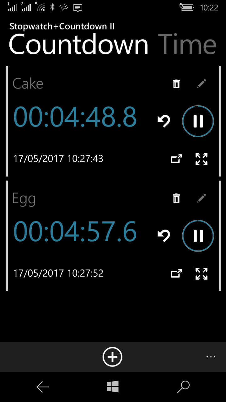 Stopwatch+Countdown for Windows 10 Mobile