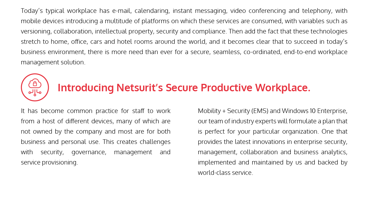 Snapshot 2 of Secure Productive Workplace: Implement 4-Wk