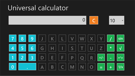 Universal calculator screenshot 1