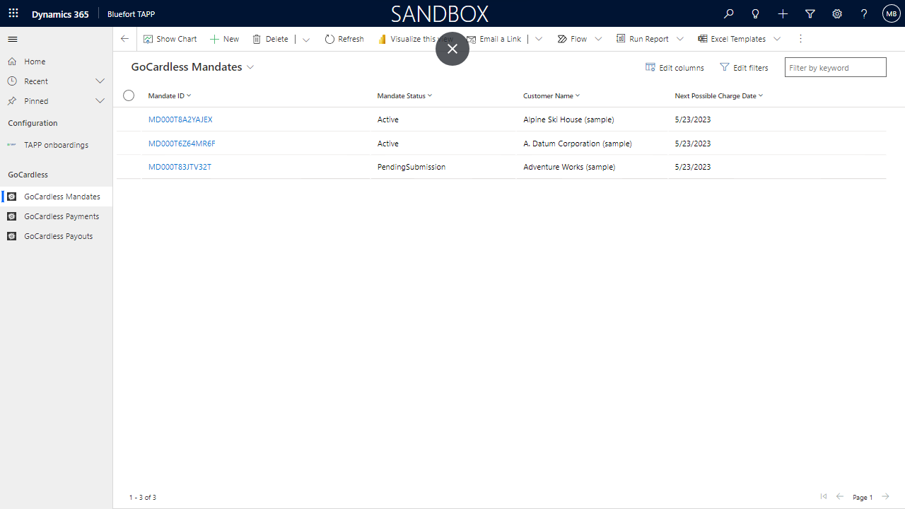 Snapshot 5 of GoCardless for Dynamics 365 Sales - TAPP