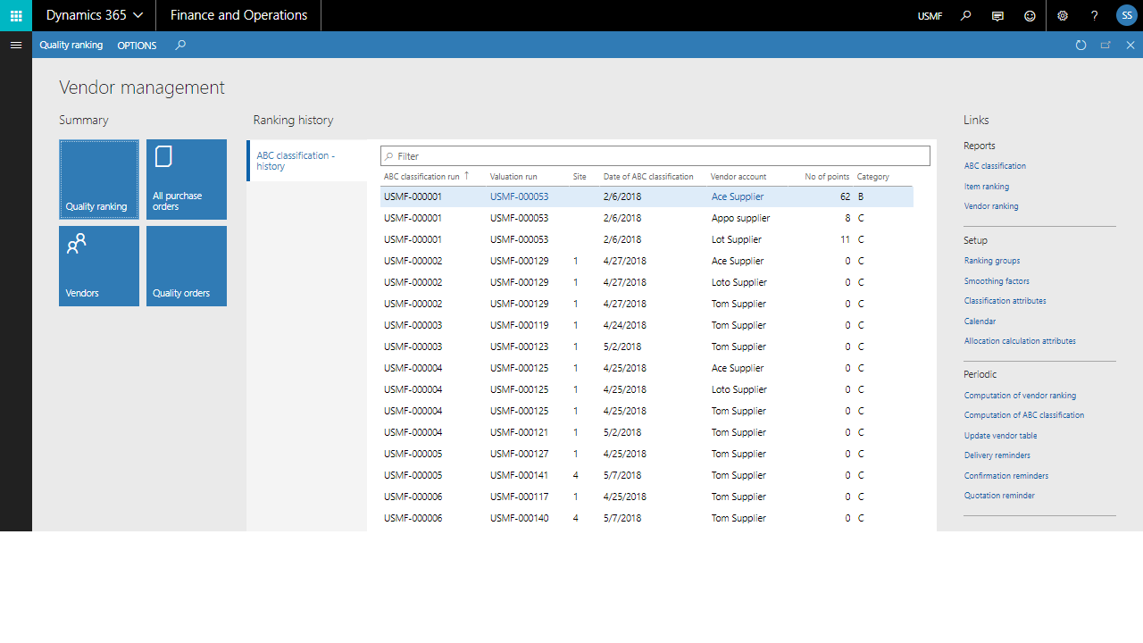 Snapshot 1 of Avanade Advanced Vendor Management