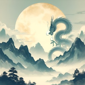 Moonlit dragon ascending