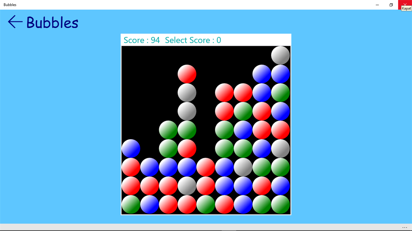 #2. Bubbles Game (Windows) Podle: Metin Morris