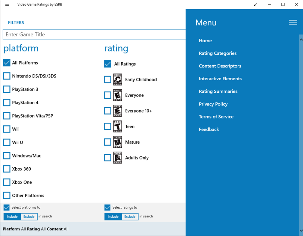 #2. Video Game Ratings by Entertainment Software Rating Board (Windows) 由: Entertainment Software Rating Board
