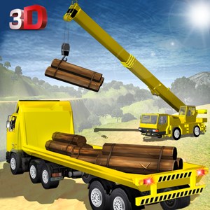 Log Transporter Truck Driver - Forklift Crane Sim