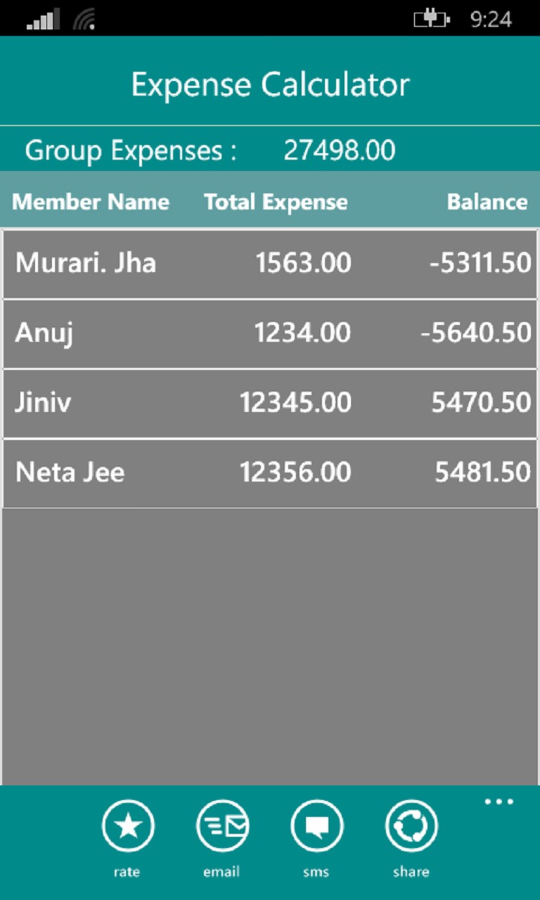 Expense Calculator for Windows 10 Mobile