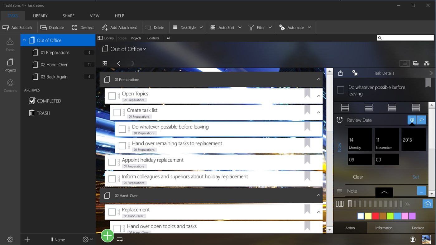 #1. Organize:Me - To-Do List & Personal Task Manager (Windows) Door: taskfabric