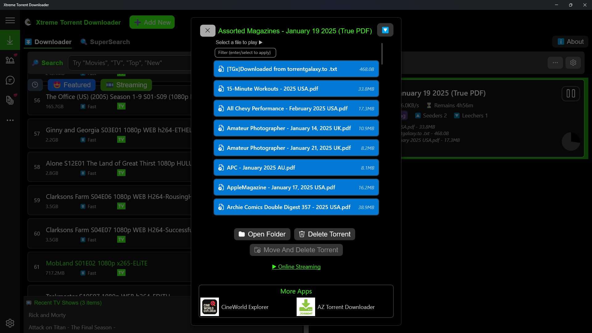 Xtreme Torrent Downloader screenshot