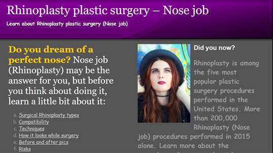 Nose job - Rhinoplasty plastic surgery screenshot 1