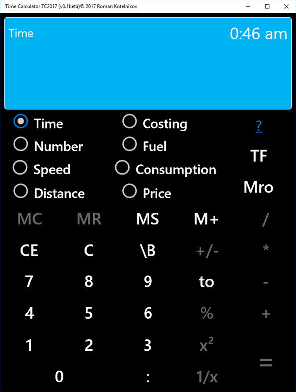 #2. Калькулятор времени (Windows) 来自: Roman Kotelnikov