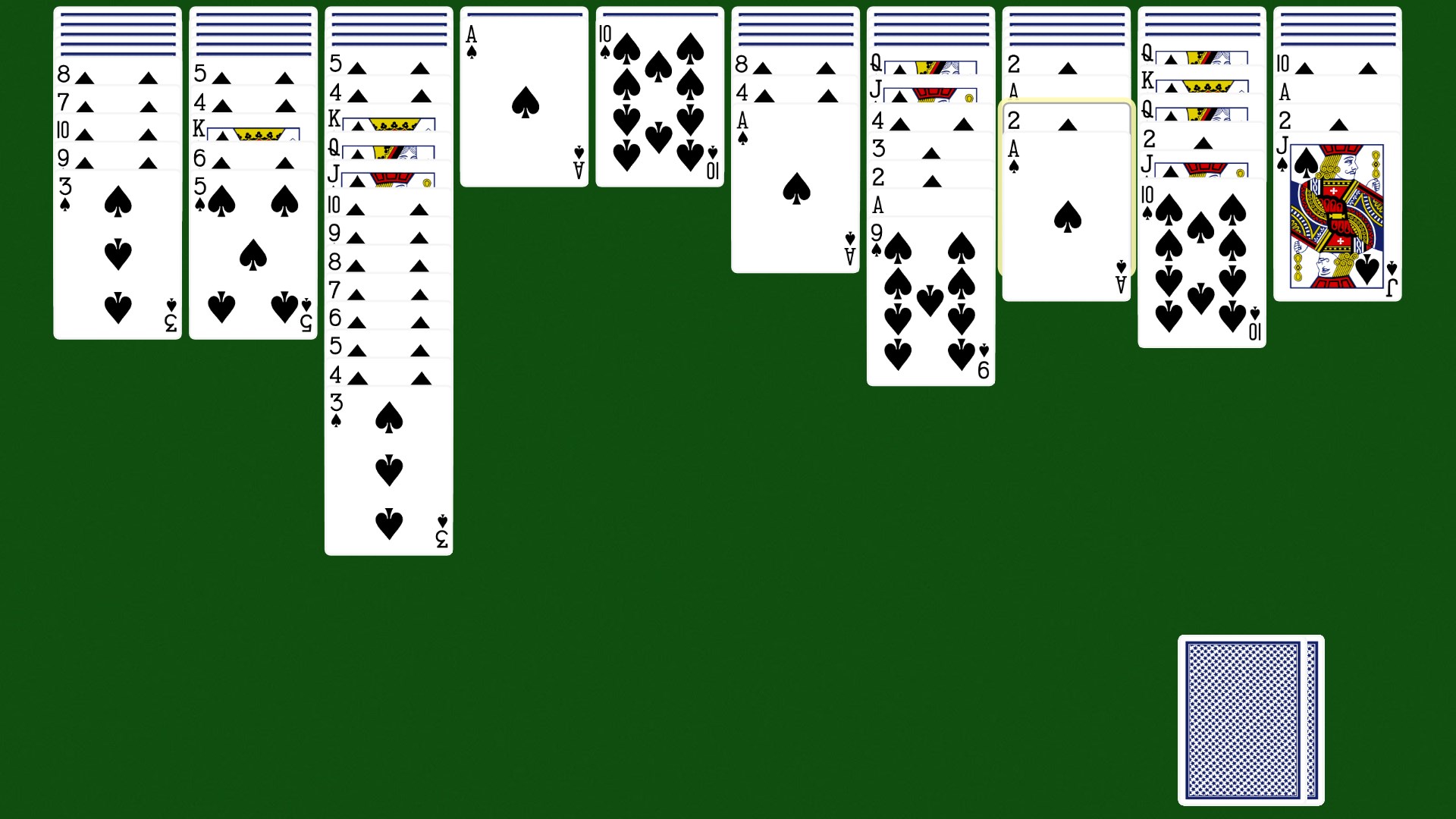 Jeux Spider Solitaire Windows Xp